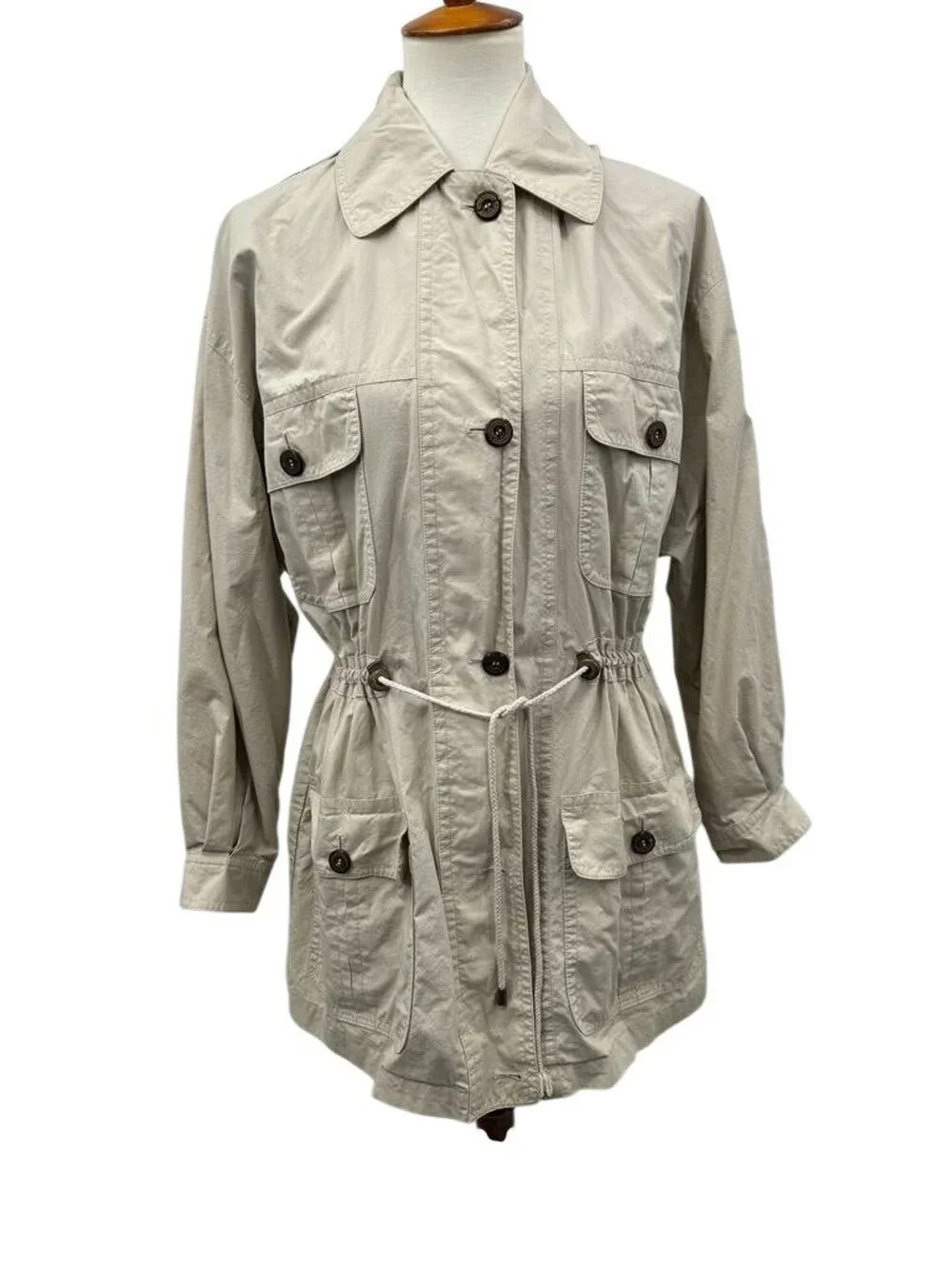 Vintage Burberry Utility Jacket Trench Coat Mid/Short Length Hood Nova Check - Picture 5 of 16